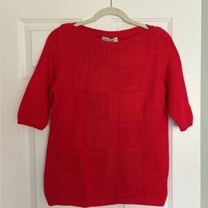 Salvatore Ferragamo Red Crew Neck Sweater